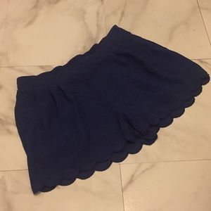 Navy Blue Scalloped Shorts medium